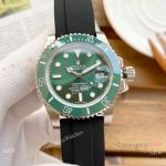 Best Quality Clone Rolex Submariner Green Dial Rubber Strap Watches 40mm